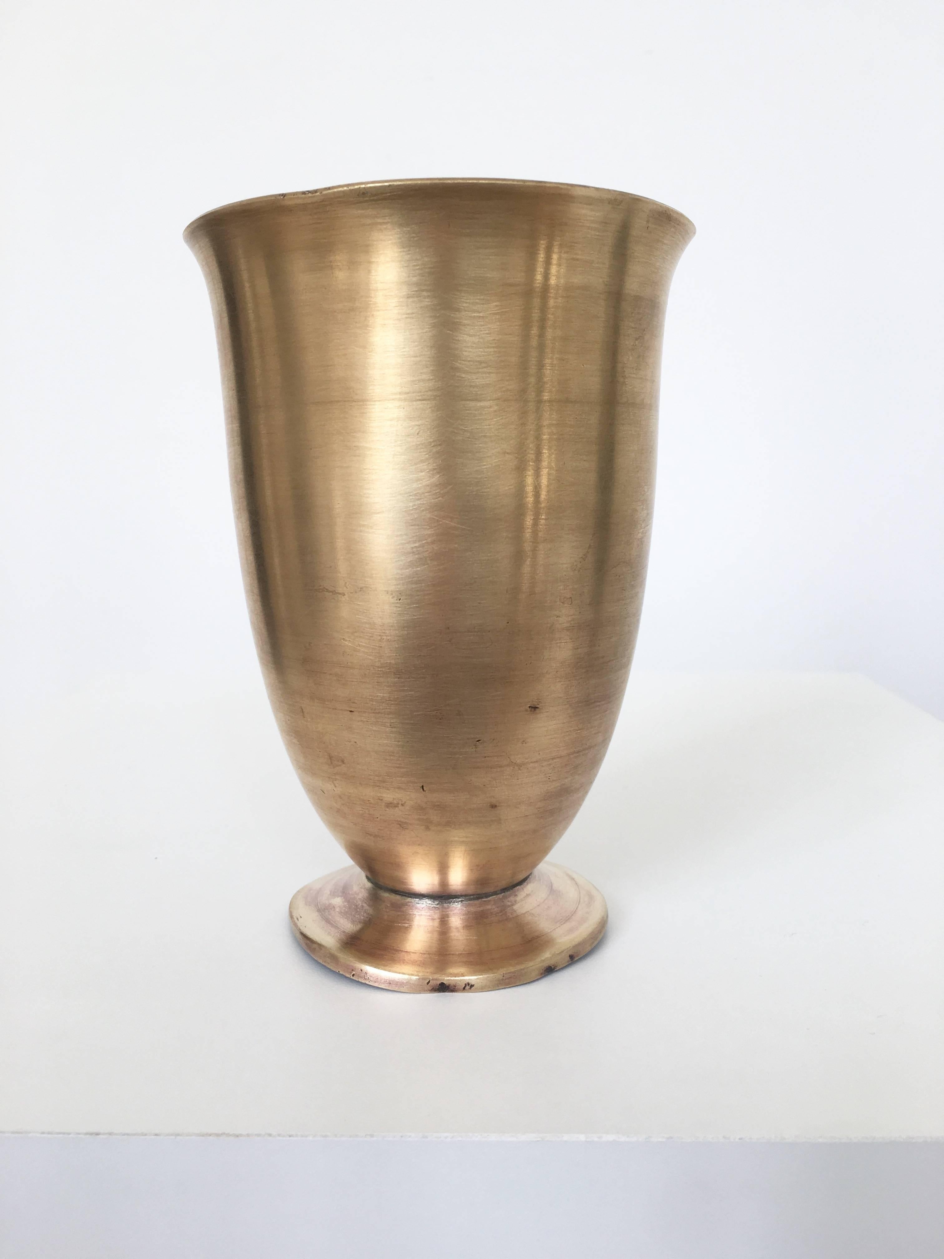 Arts and Crafts Just Andersen Bronze Vase, Signed For Sale