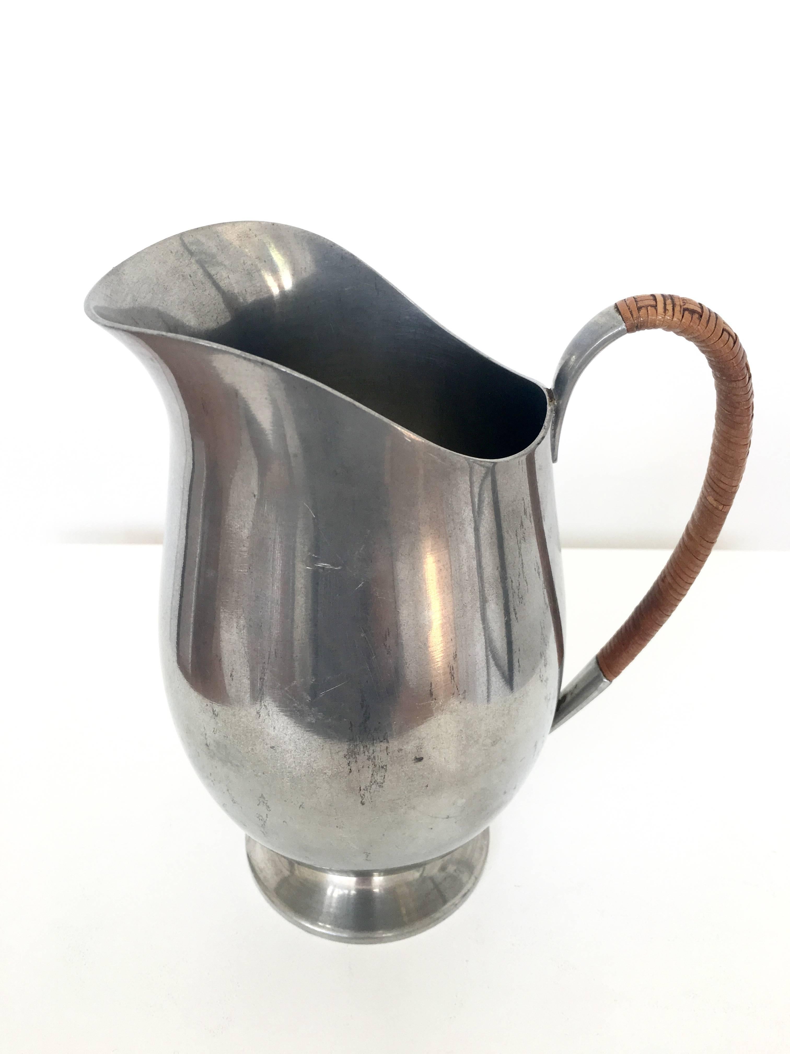 Danish Set of Two Just Andersen Pewter Pitchers, Signed For Sale