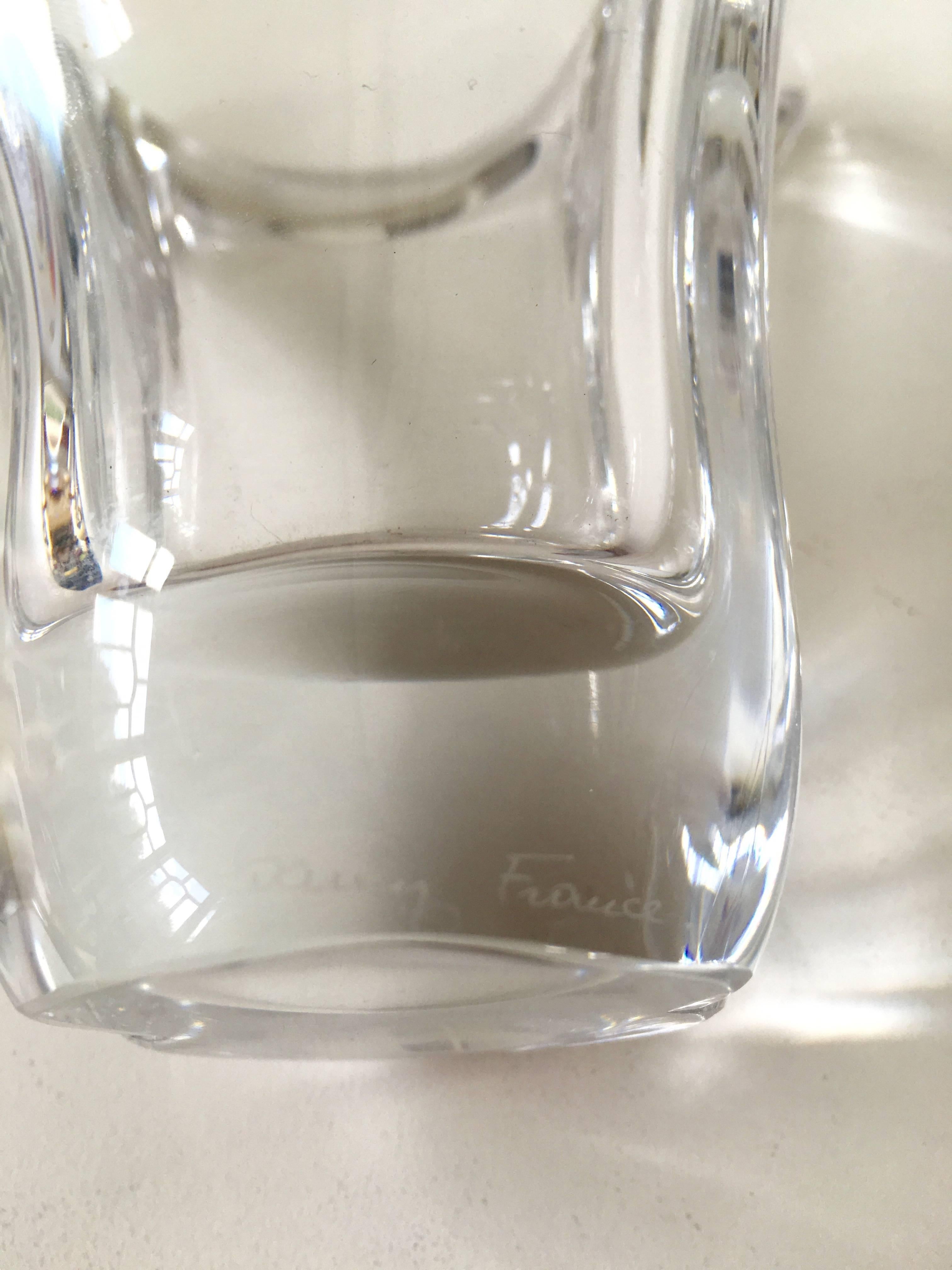 Daum France Crystal Vase, Signed In Excellent Condition For Sale In Ashburn, VA