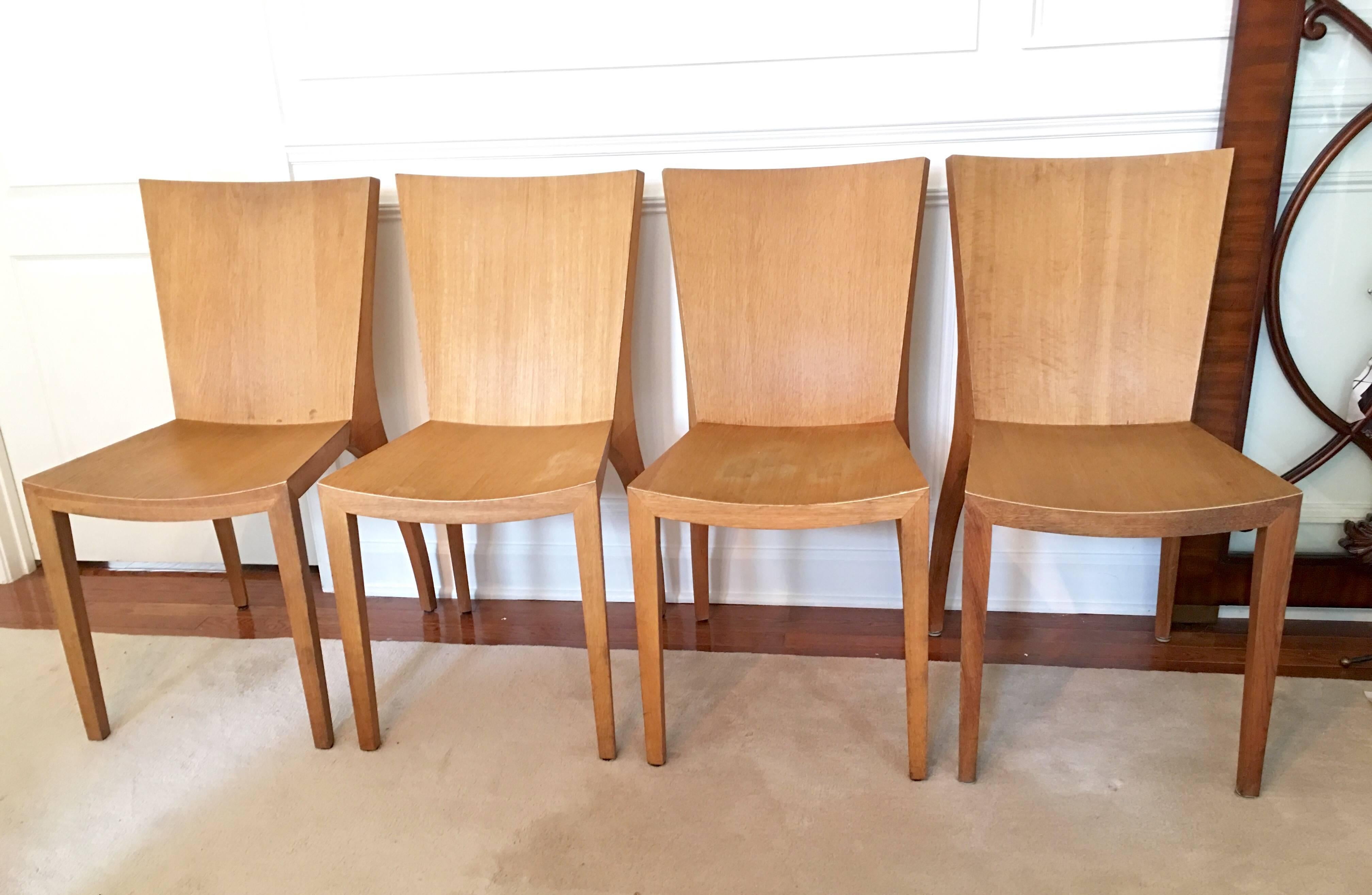 Modern Set of Four Jean Michel Frank Style Dining Chairs For Sale