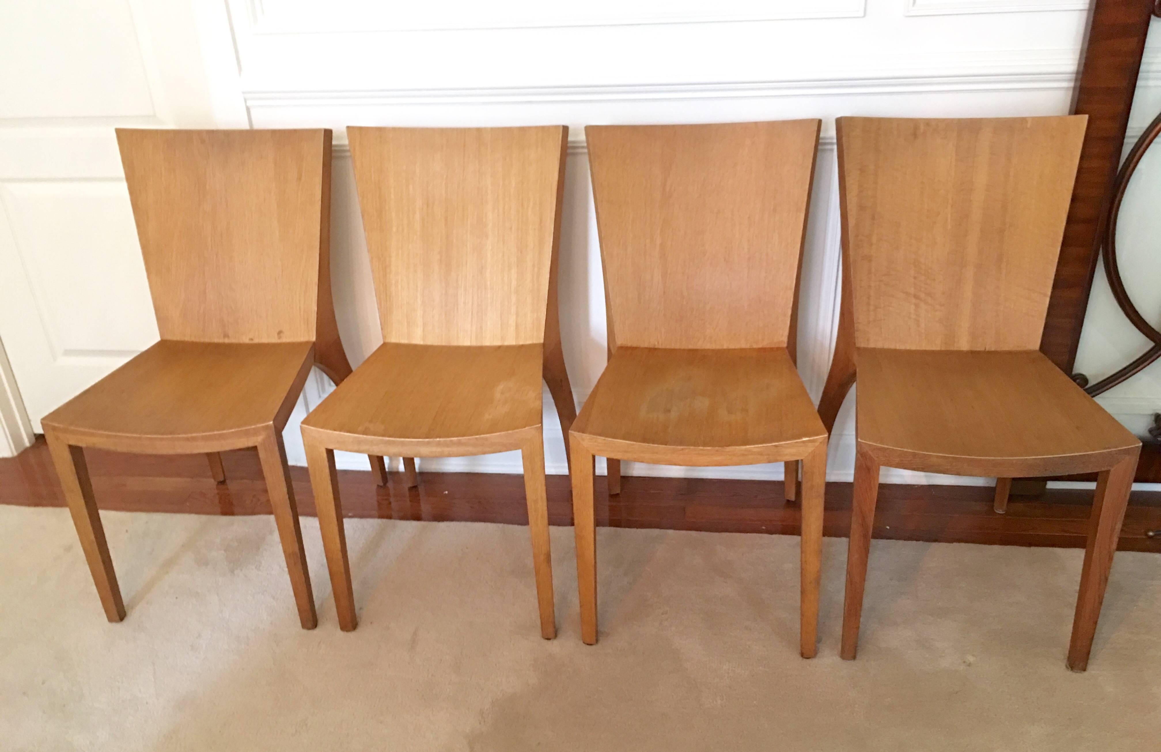 Mid-20th Century Set of Four Jean Michel Frank Style Dining Chairs For Sale