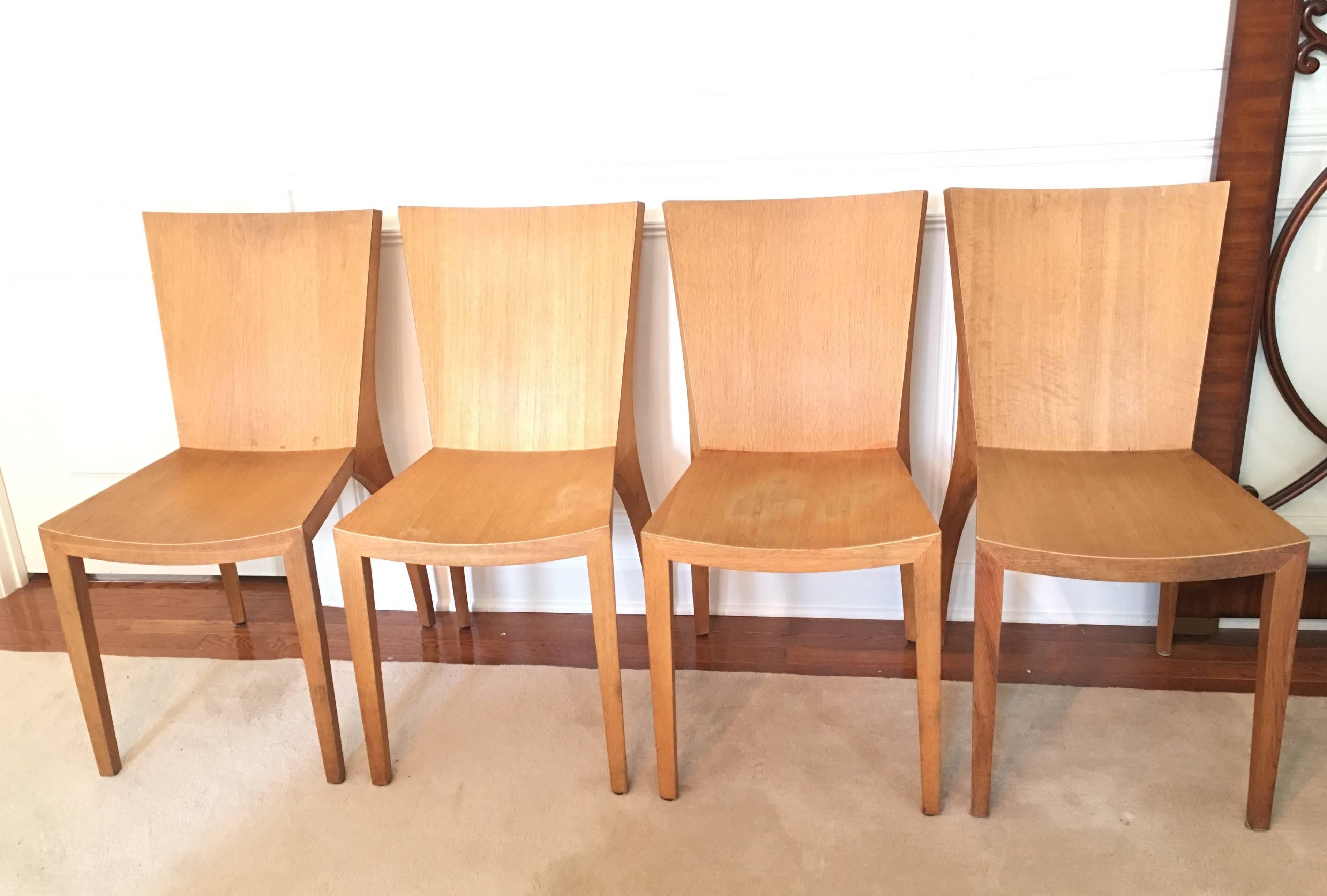 Set of Four Jean Michel Frank Style Dining Chairs In Good Condition For Sale In Ashburn, VA