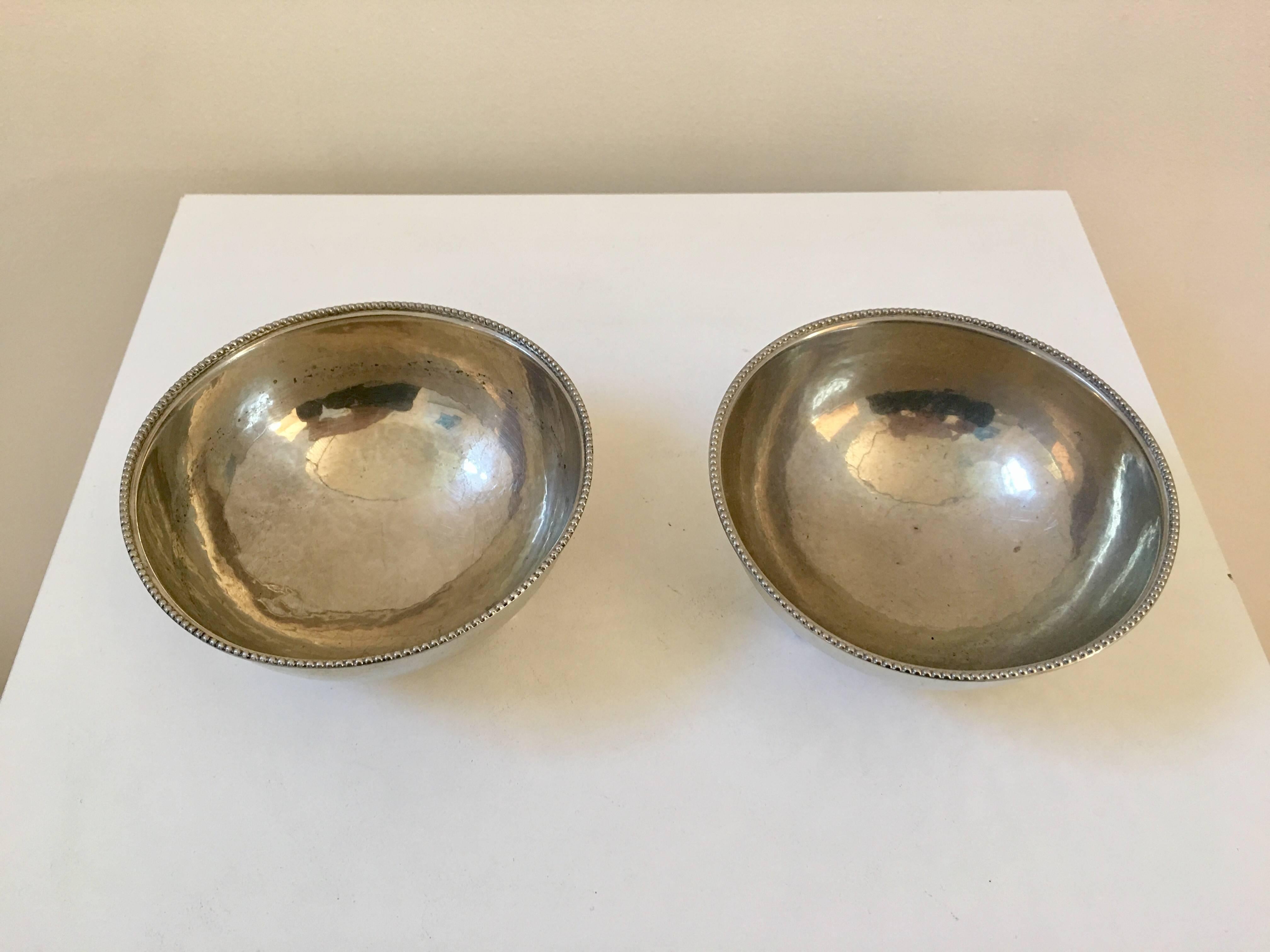 Pewter Set of Six Just Andersen Bowls, Signed For Sale