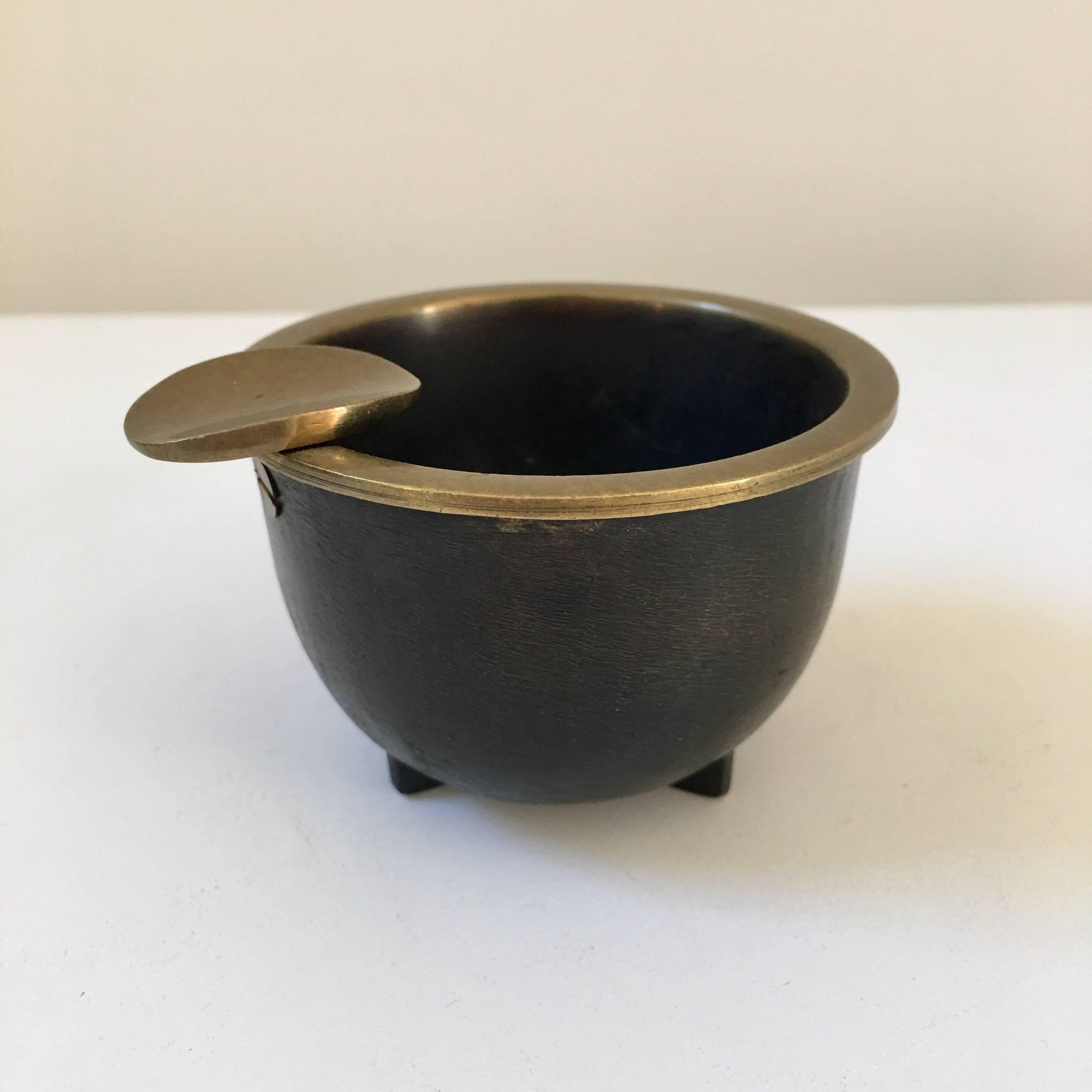 Art Deco Sculptural Bronze Ashtray by Karl Hagenauer For Sale