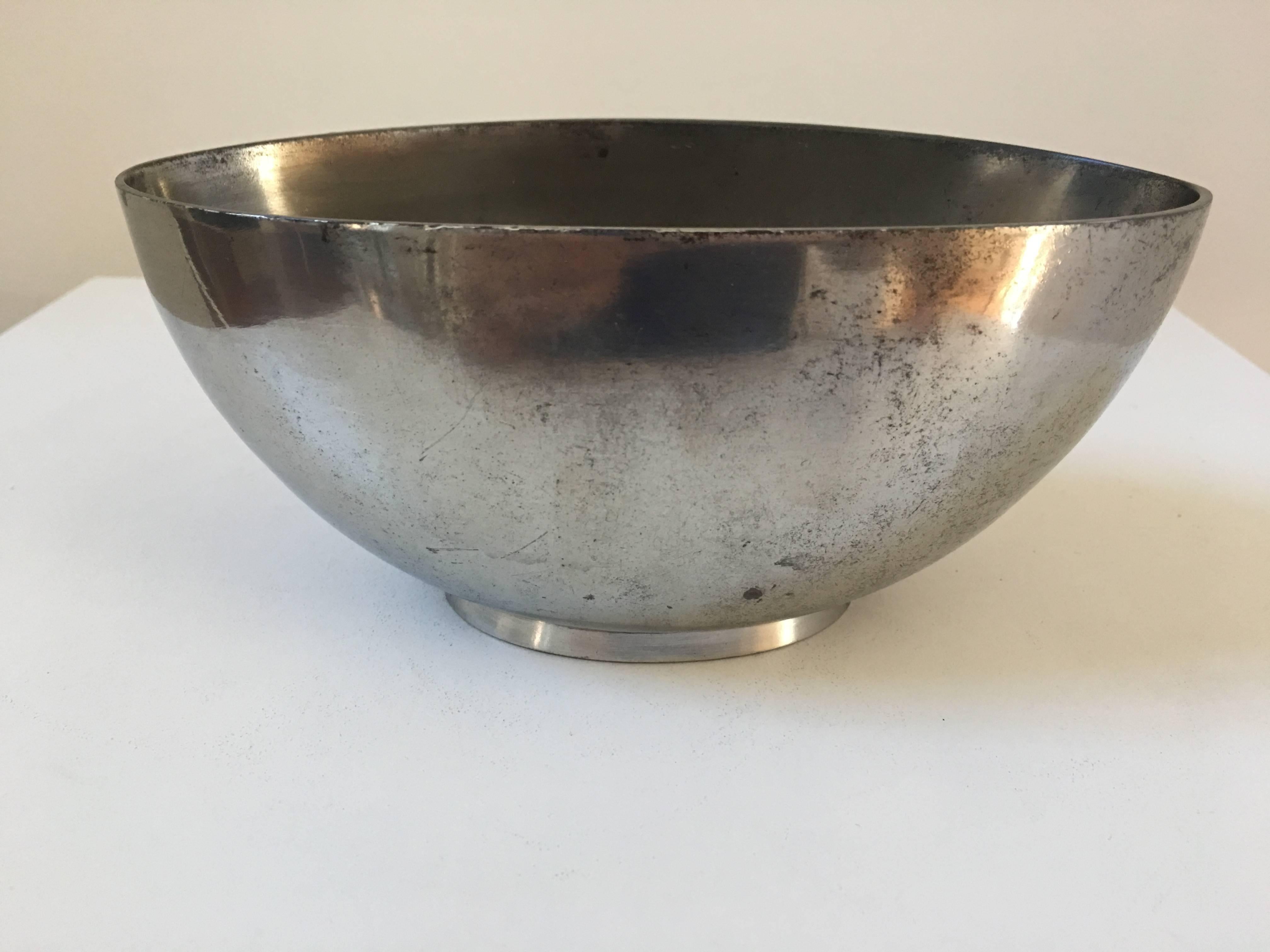Pewter Pair of Just Andersen Bowls, Signed For Sale