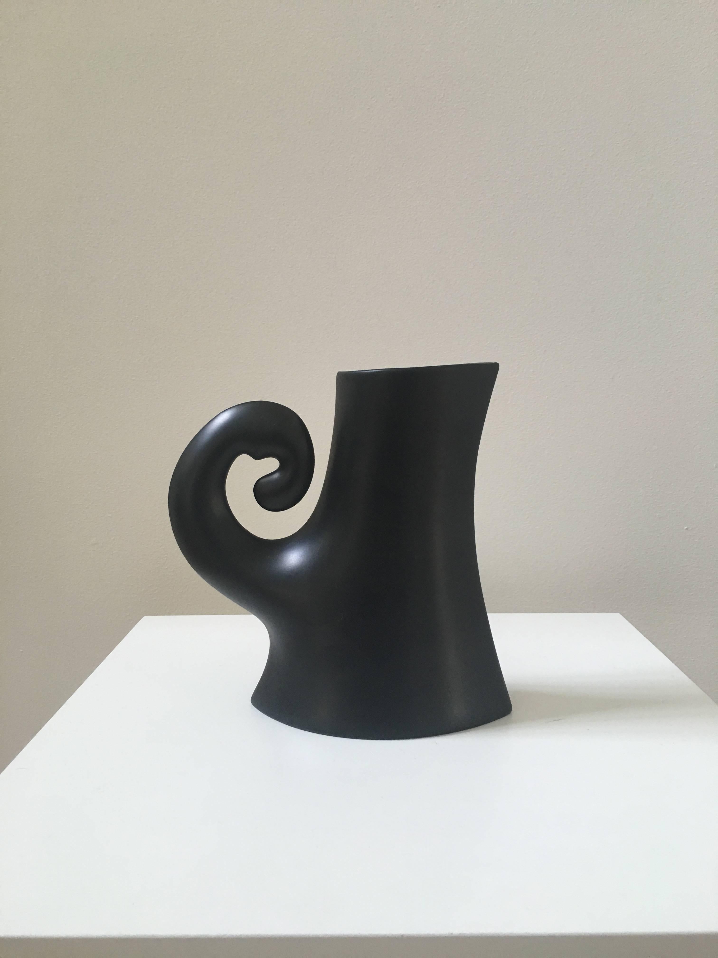 North American Rosenthal Studio-Line Black Sculptural Ceramic Pitcher For Sale