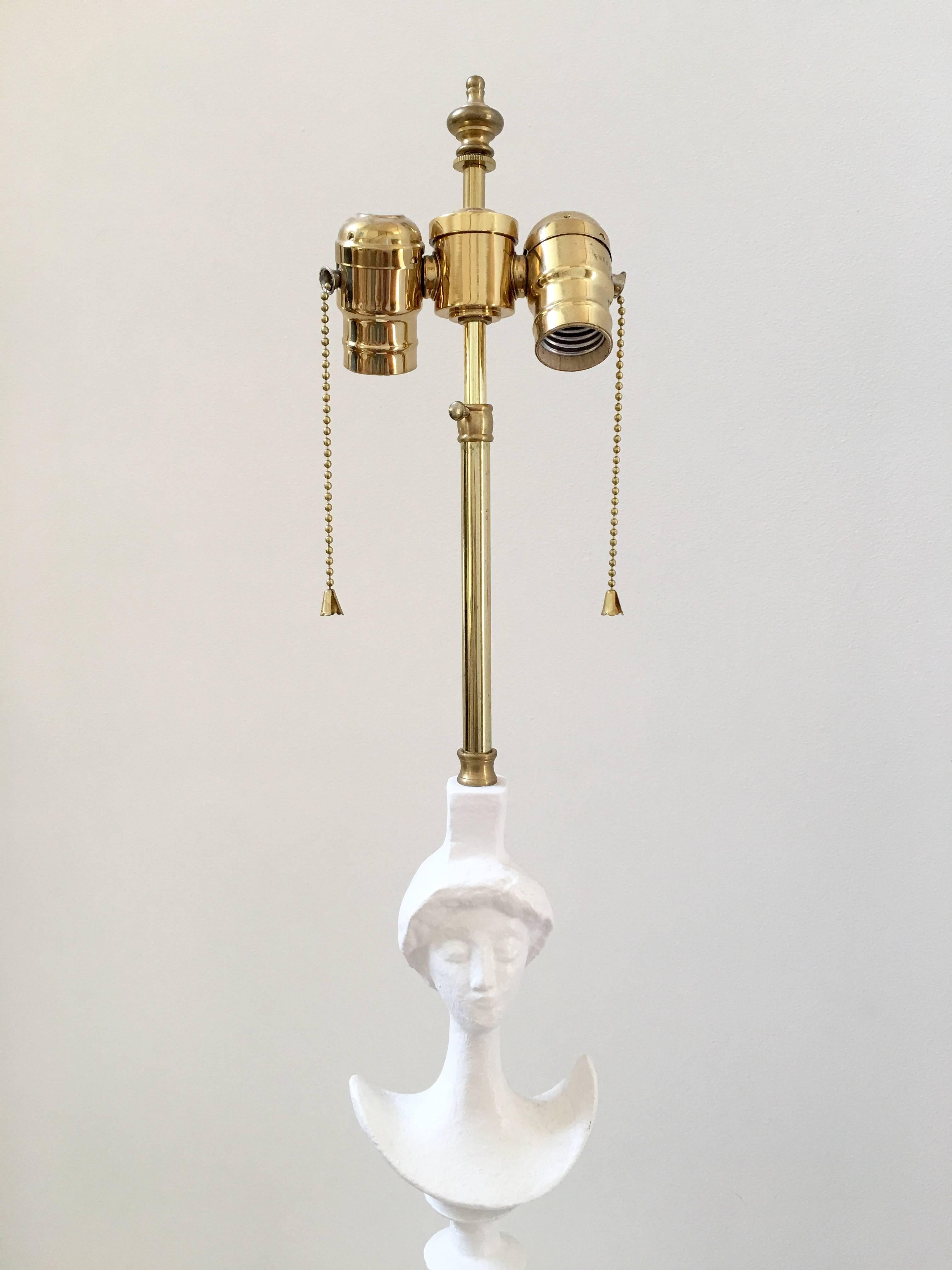 Plaster Giacometti Style Lamp For Sale