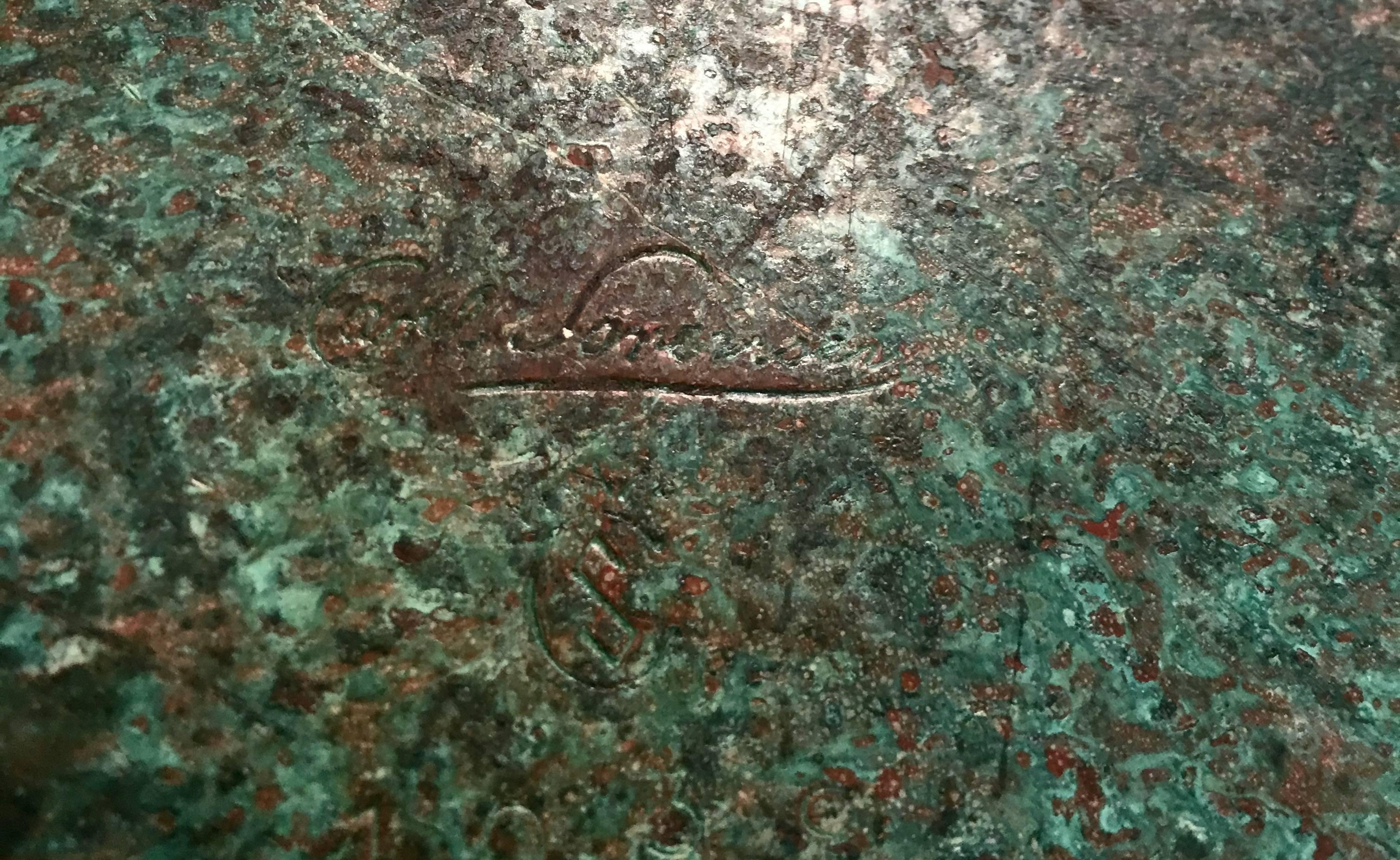Carl Sorensen Bronze Verdigris Tray, Signed In Good Condition For Sale In Ashburn, VA