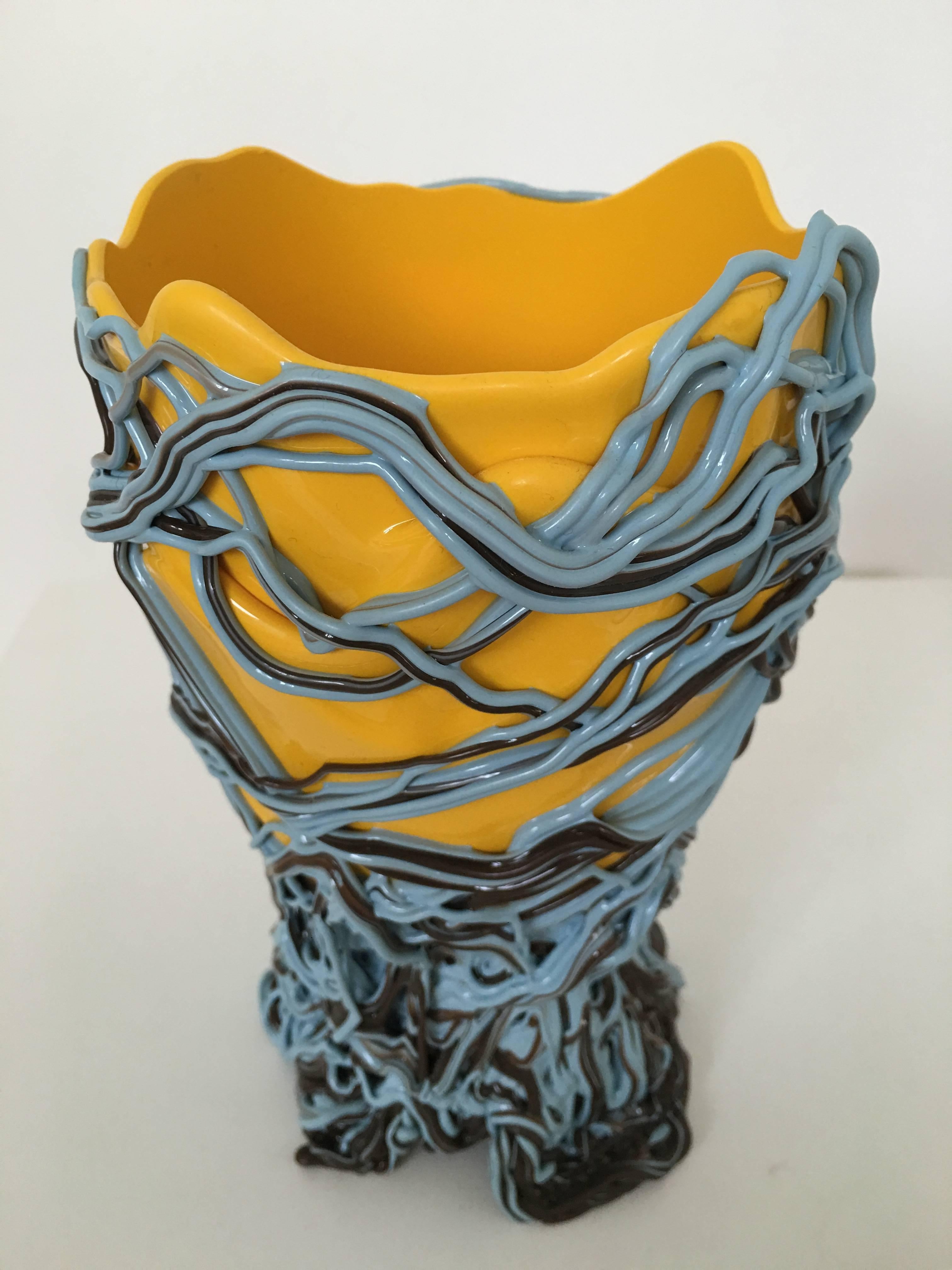 Yellow and Blue Gaetano Pesce Vase In Excellent Condition For Sale In Ashburn, VA