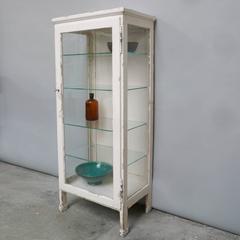 Vintage Hungarian Wood and Glass Medicine Cabinet, 1930s