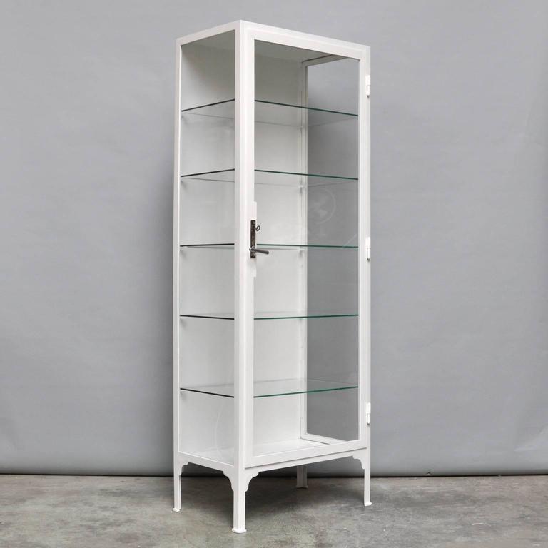 Vintage Steel and Glass Medicine Cabinet, 1940s at 1stdibs