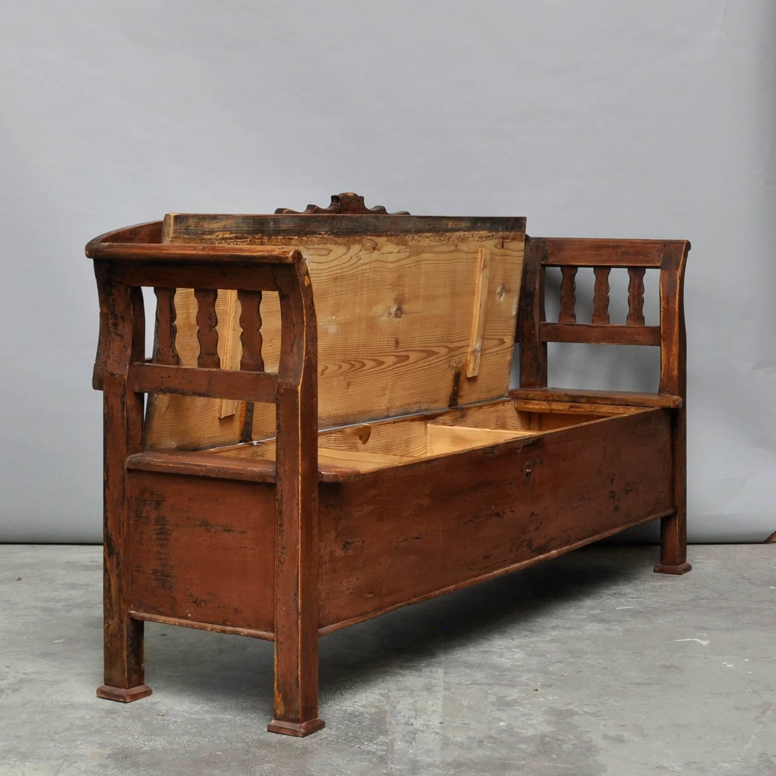 antique bench with storage