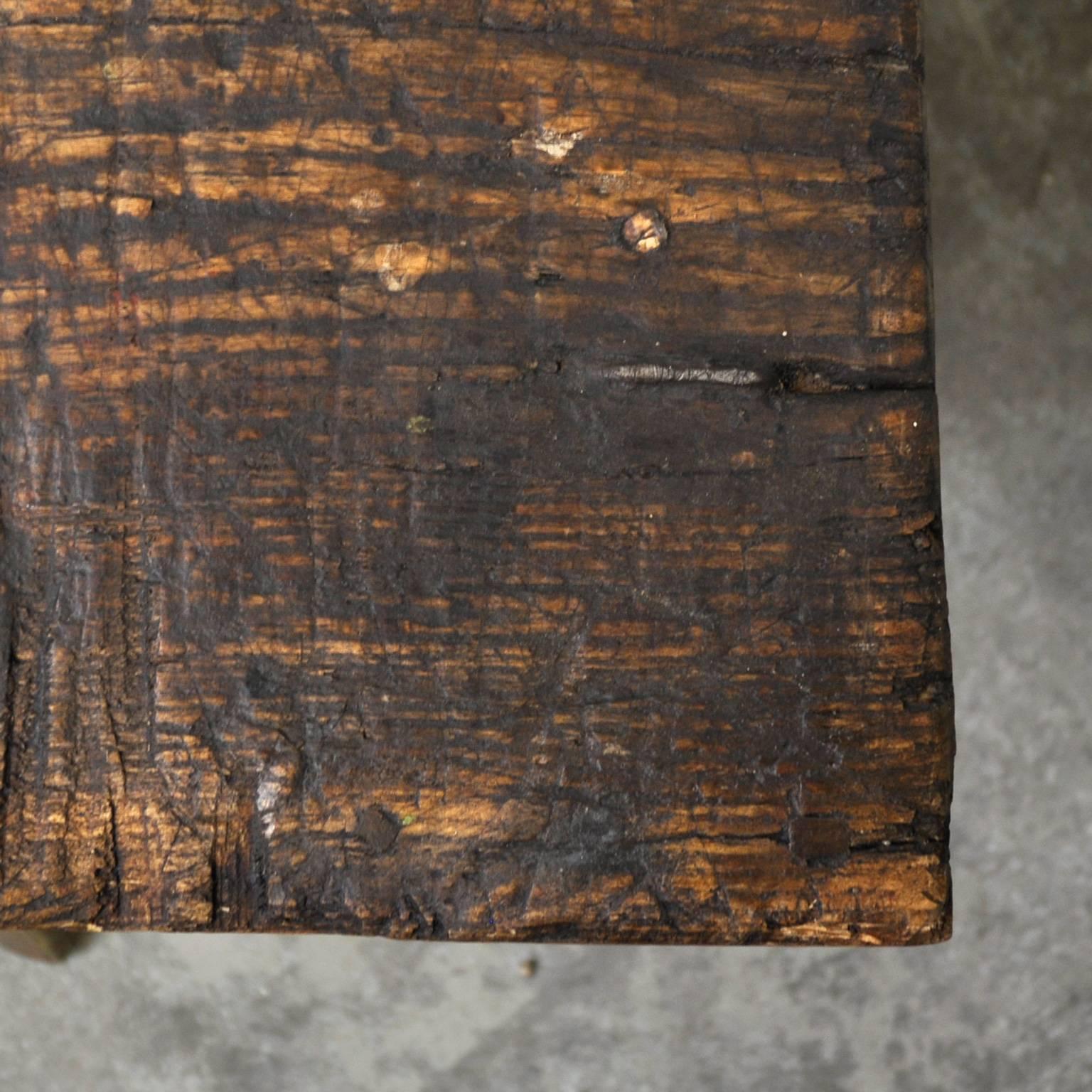 Industrial Hungarian Butcher's Block Coffee Table, 1920s