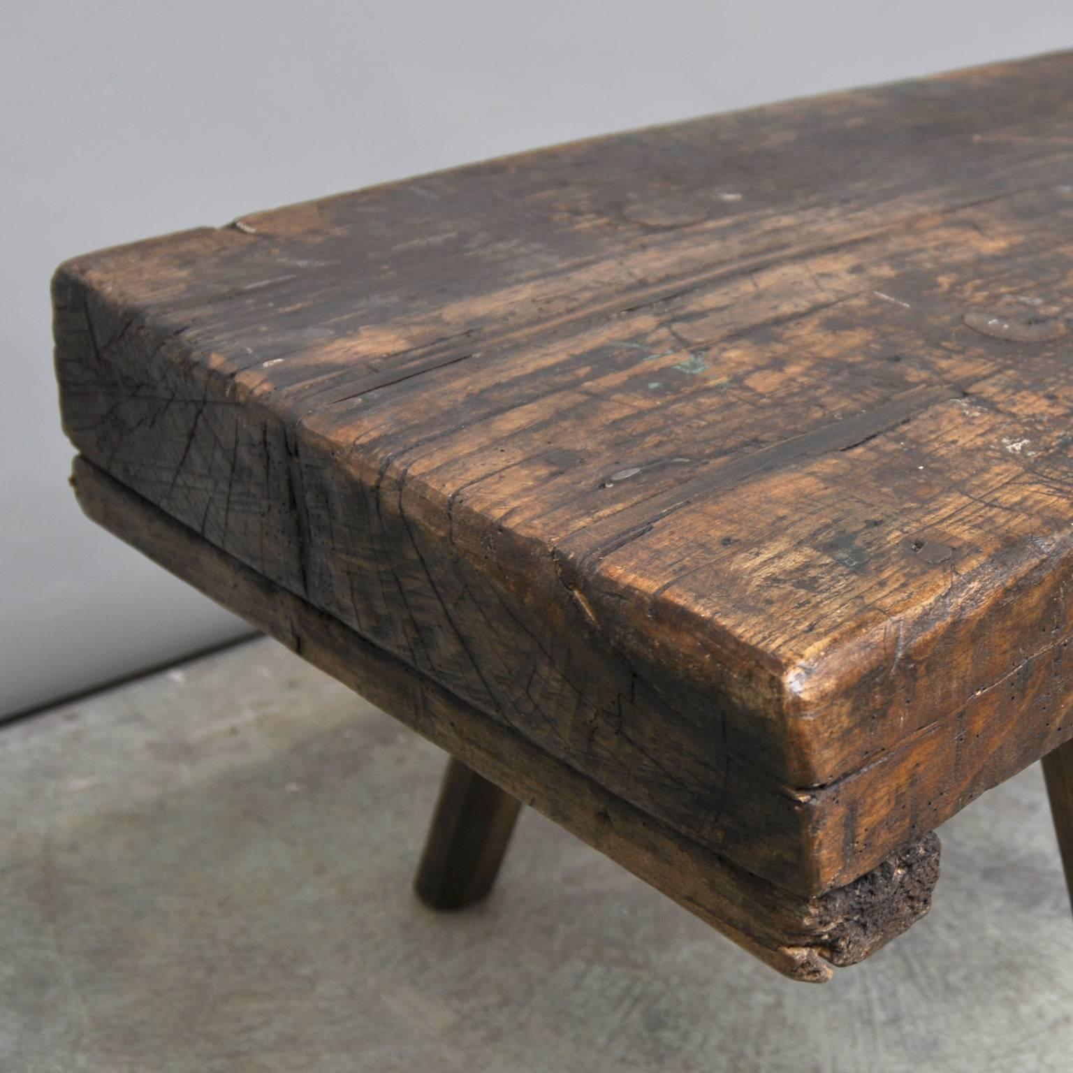 Early 20th Century Hungarian Butcher's Block Coffee Table, 1920s