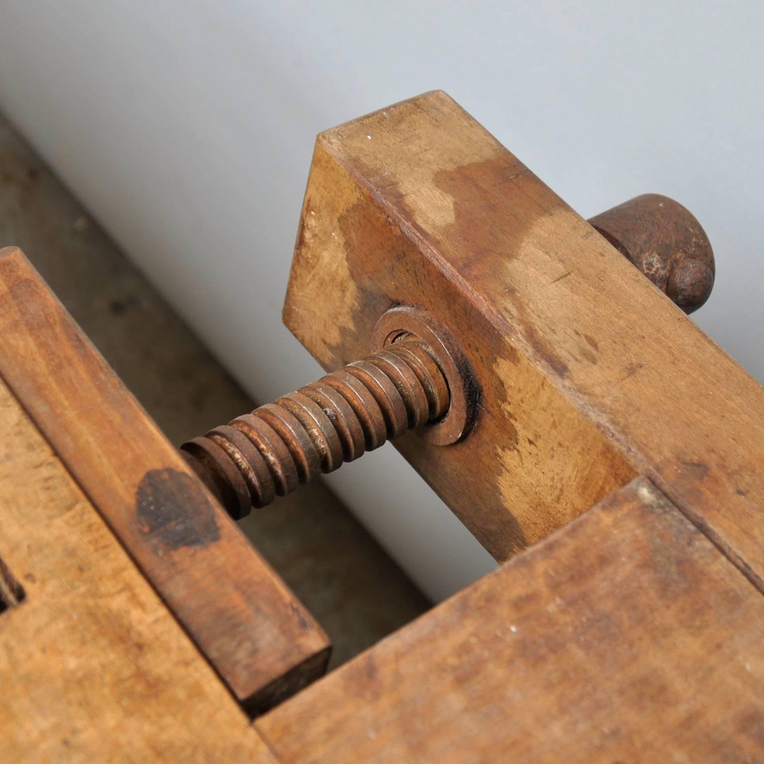 Industrial Oak Carpenter's Workbench, 1930s