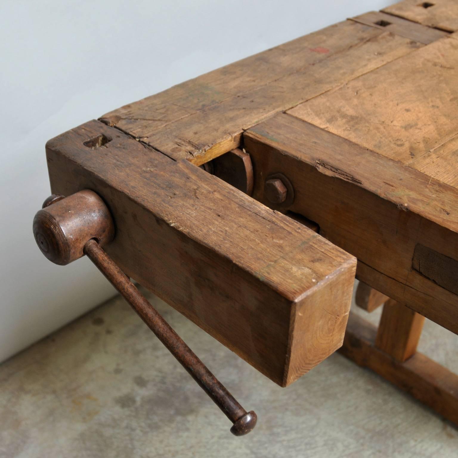 Oak Carpenter's Workbench, 1930s 1