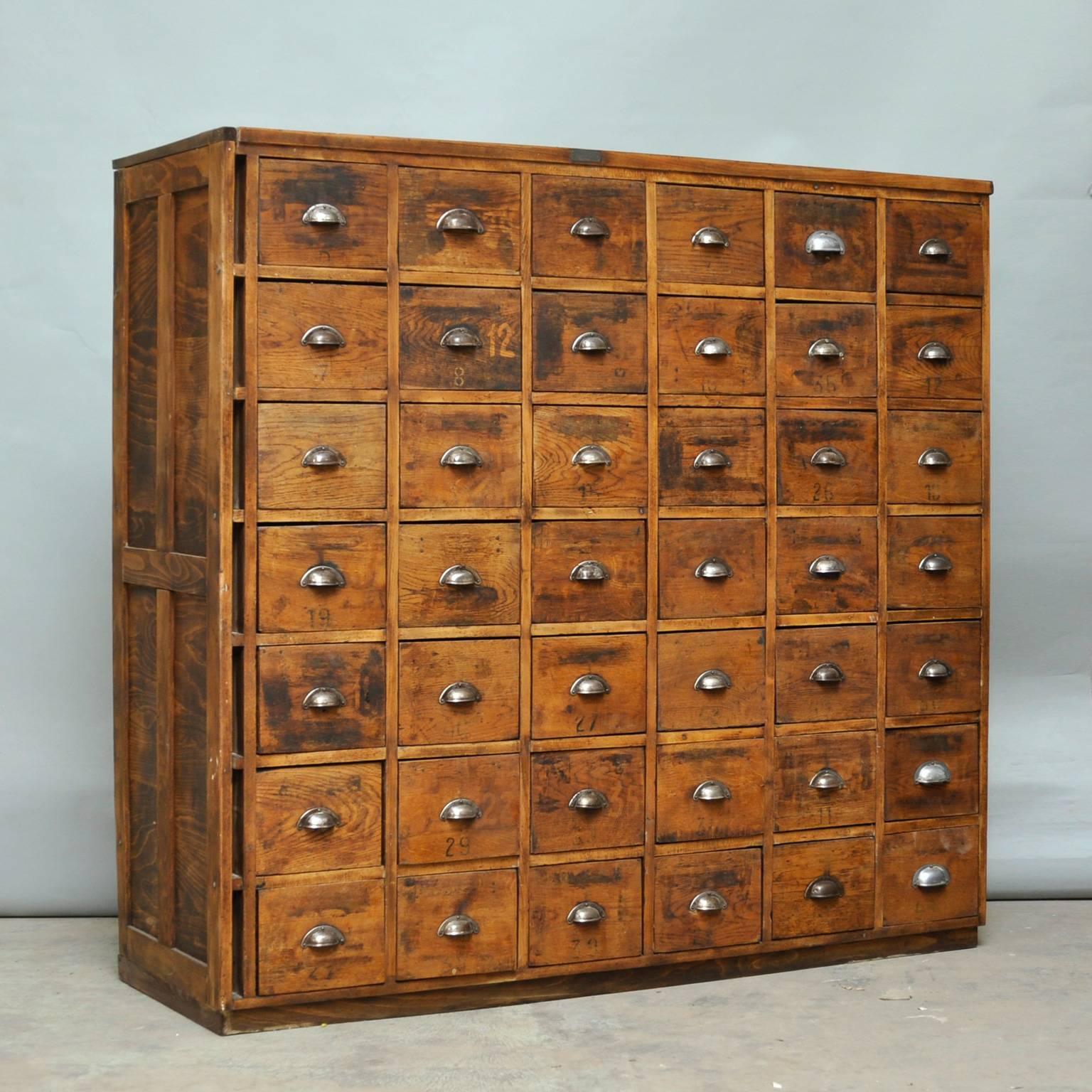 Hungarian Industrial Wood Tool Cabinet