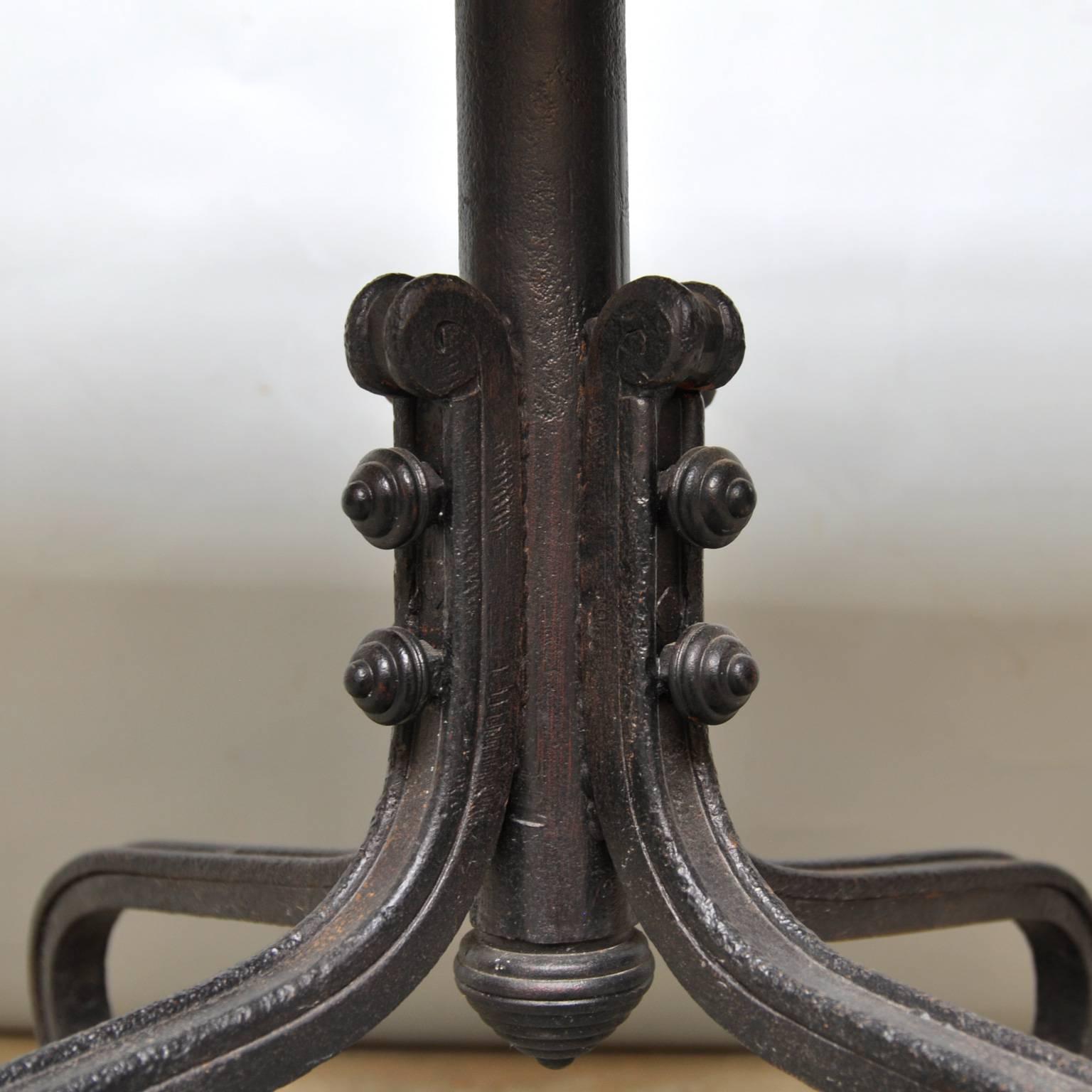 Hungarian Small Table on a Cast Iron Foot, circa 1925