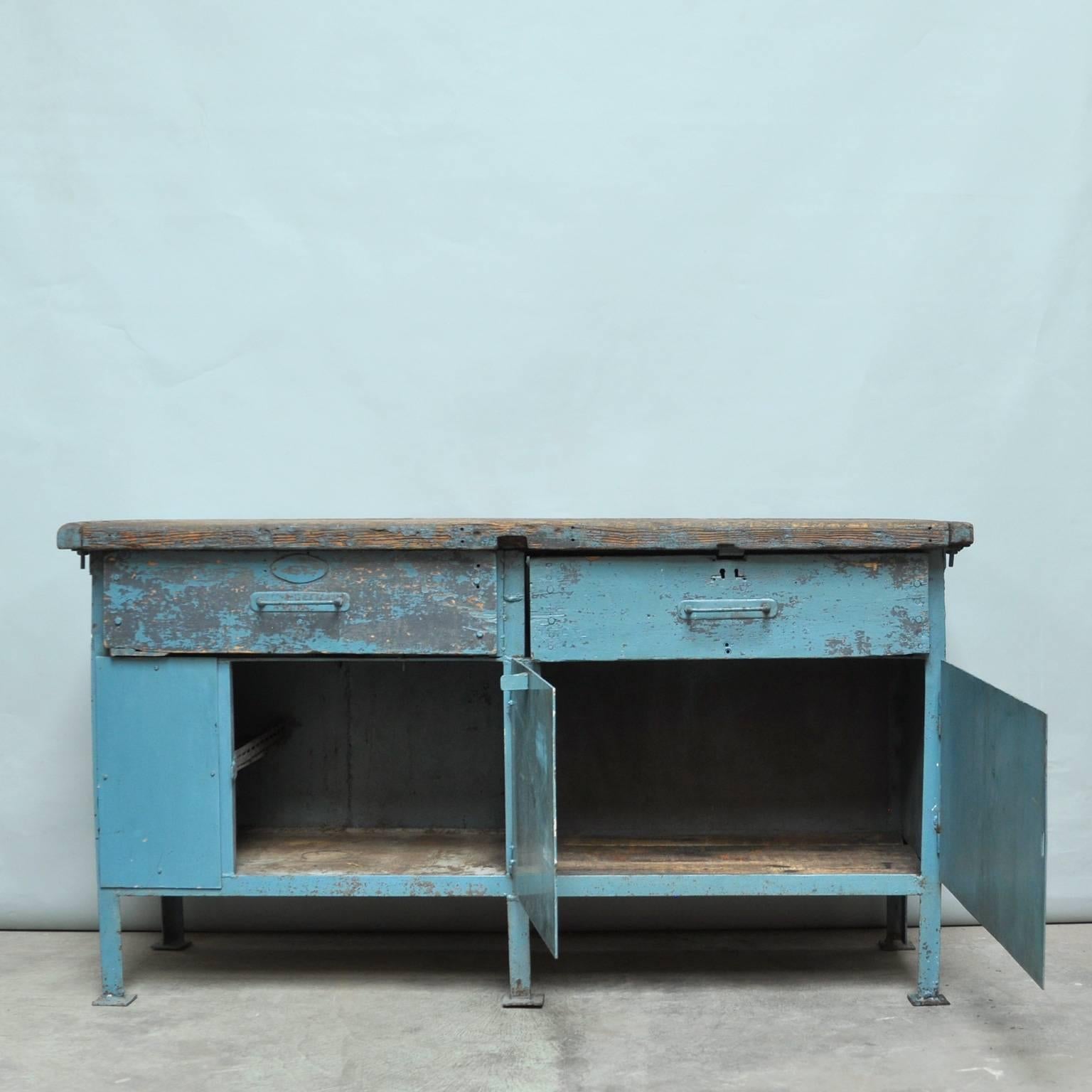 Vintage Industrial Iron Workbench, 1950s 3