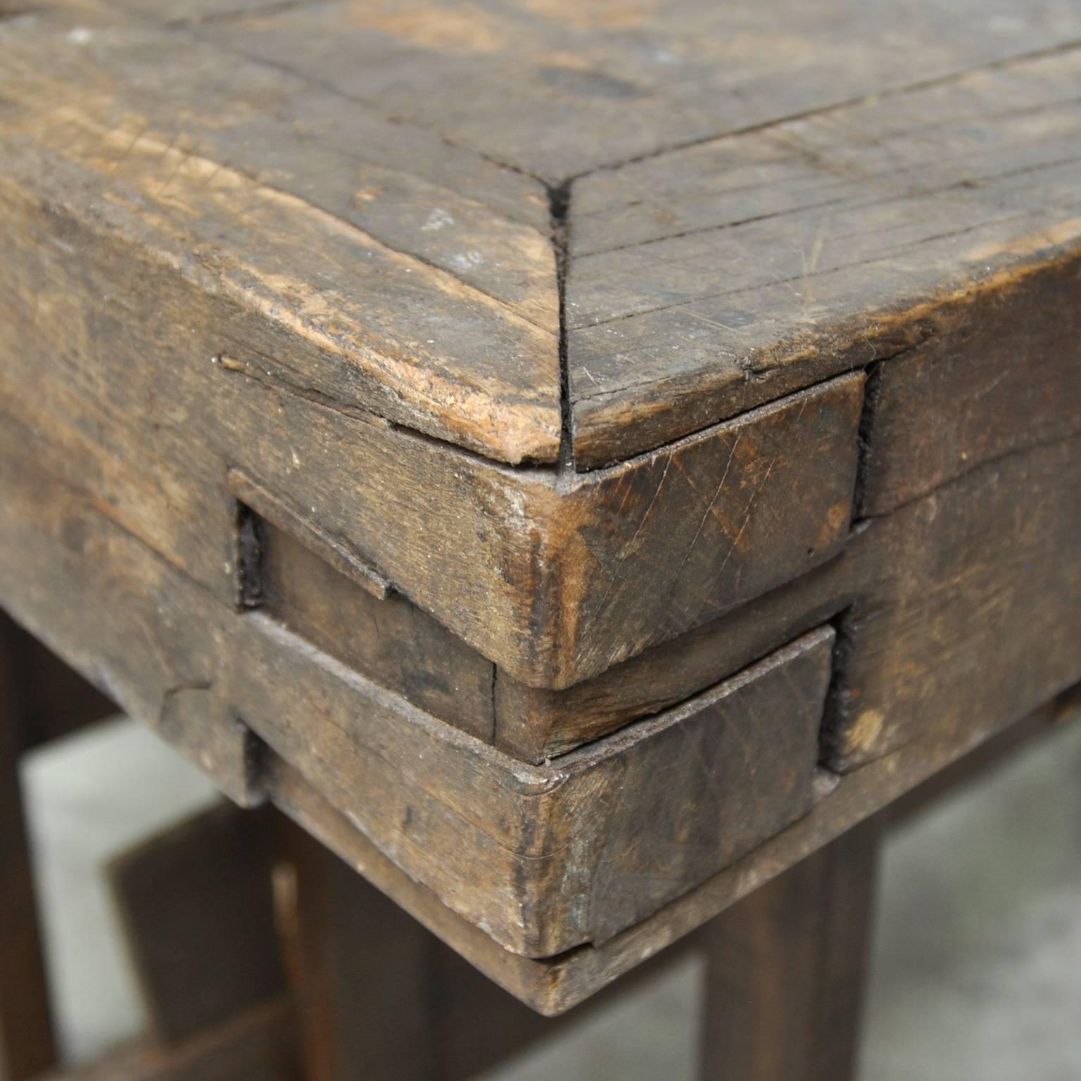 Vintage Hungarian Oak Carpenters Workbench, 1930s 5