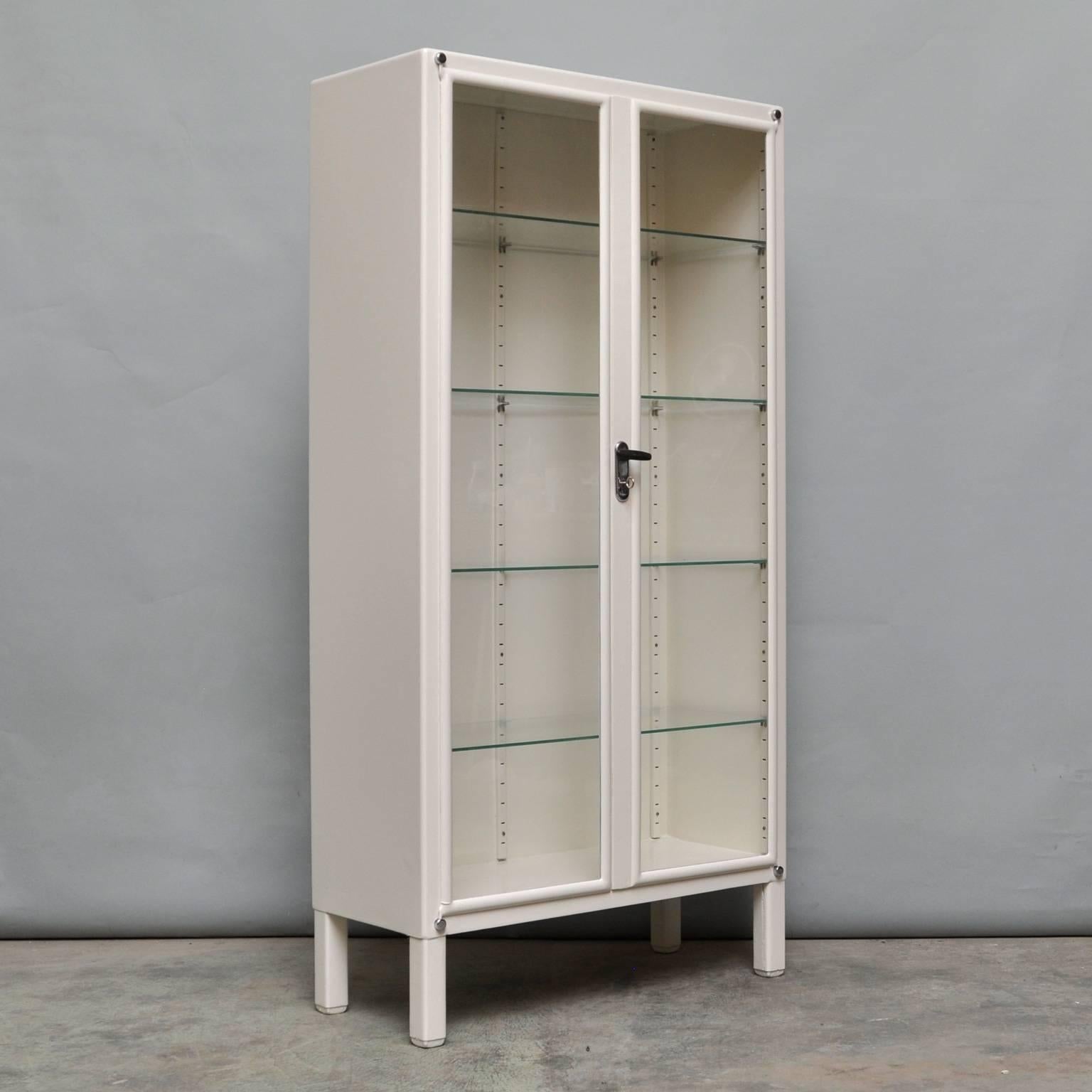 Medical cabinet from Czechoslovakia
Produced by Kovona, circa 1955
With four adjustable shelves
The cabinet is restored.