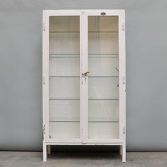 Vintage Iron and Glass Medicine Cabinet, 1930s