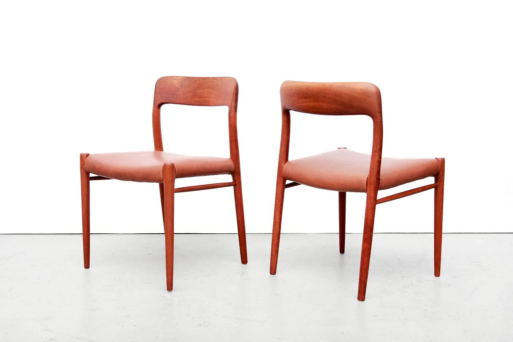 Danish Set of Four Niels O. Møller Model 75 Dining Chairs in Teak
