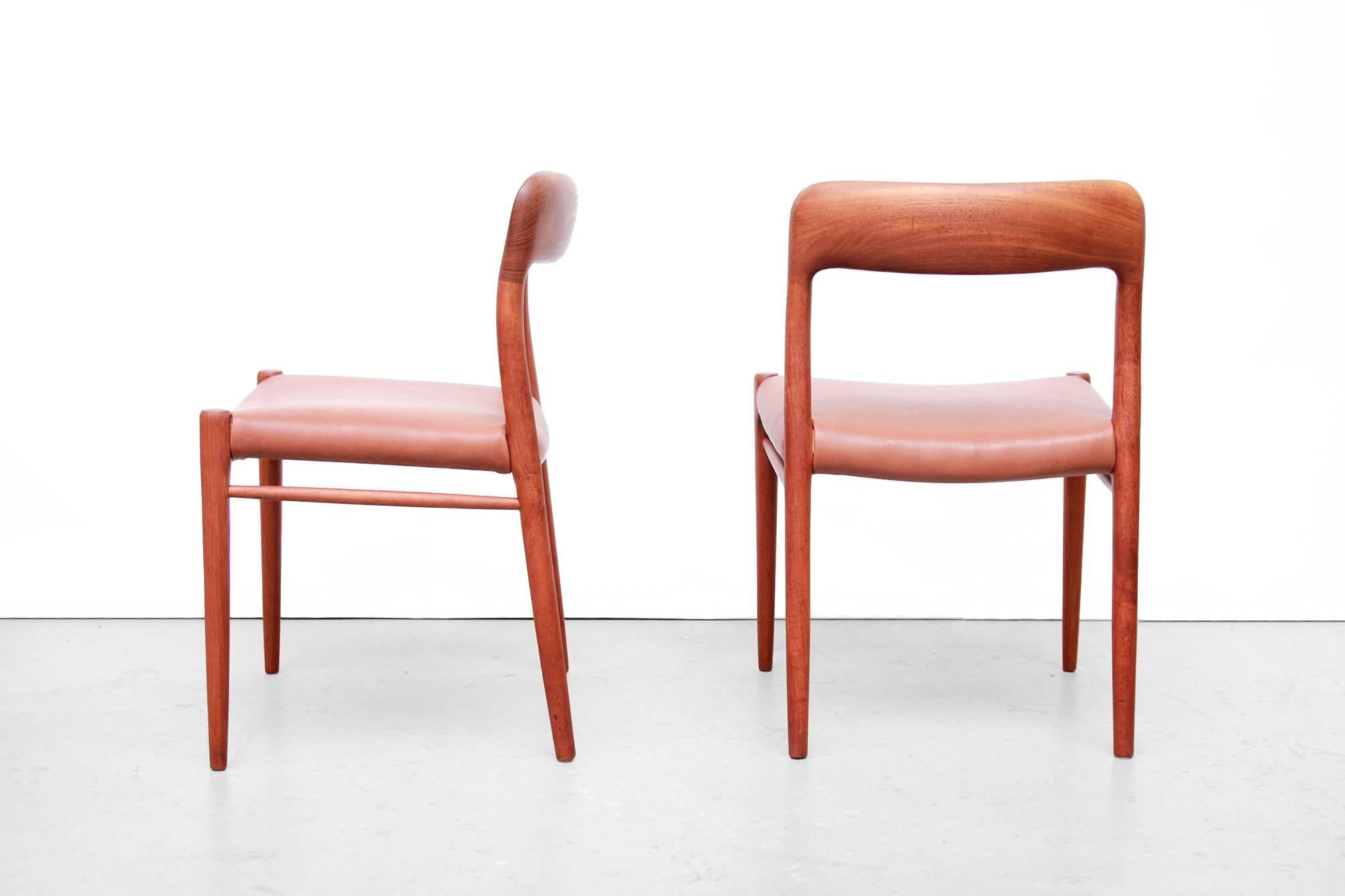 Mid-Century Modern Set of Four Niels O. Møller Model 75 Dining Chairs in Teak