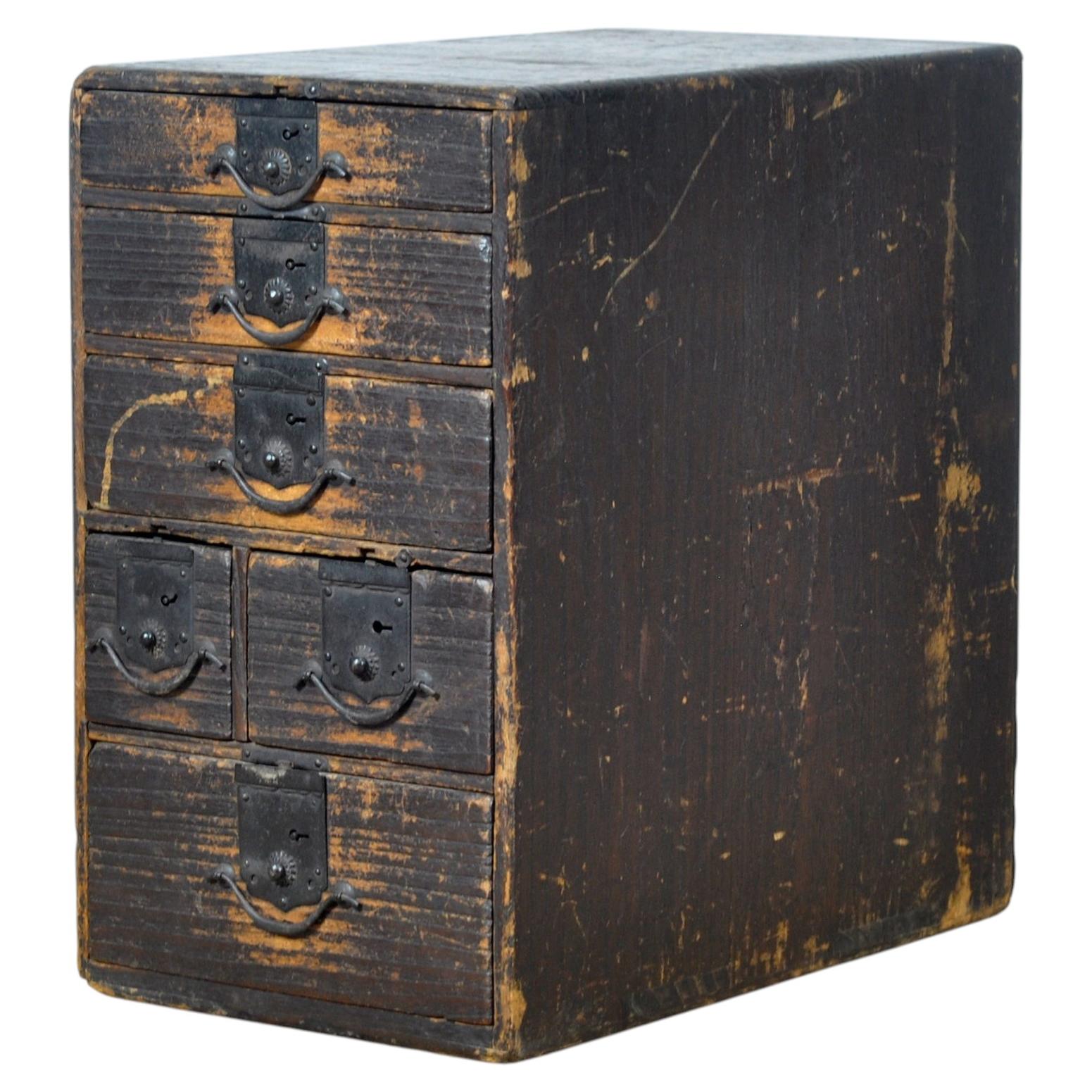 Antique Japanese ko-dansu with original iron fittings, circa 1900