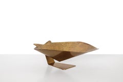 Rare brass Mathieu Matégot vide poche, 1950s