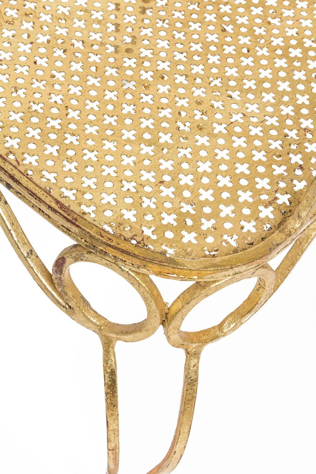 Chairs in the Style of Gilbert Poillerat, France, gilded metal. In Excellent Condition For Sale In Zurich, CH