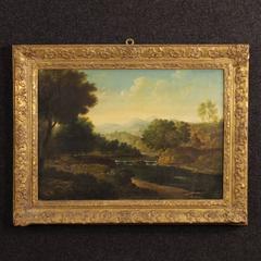 19th Century Spanish Painting Landscape with Figures