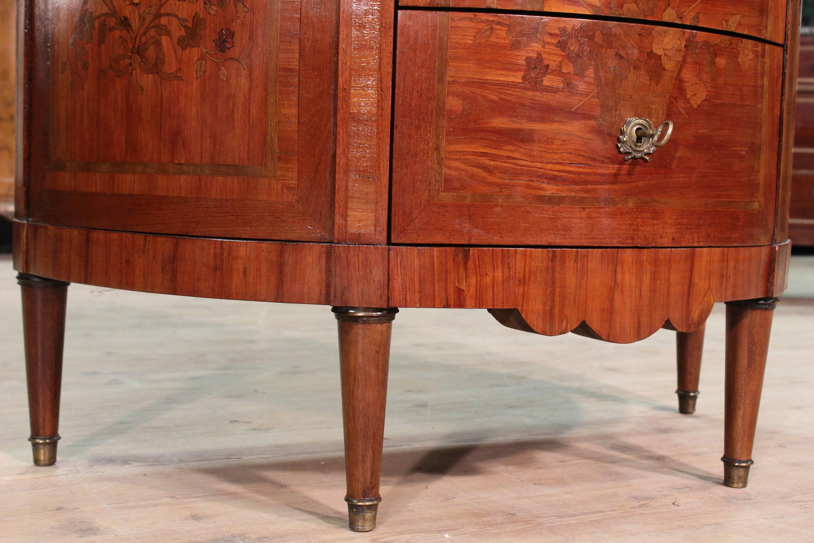 19th Century, French Inlaid Dresser with Marble Top 3