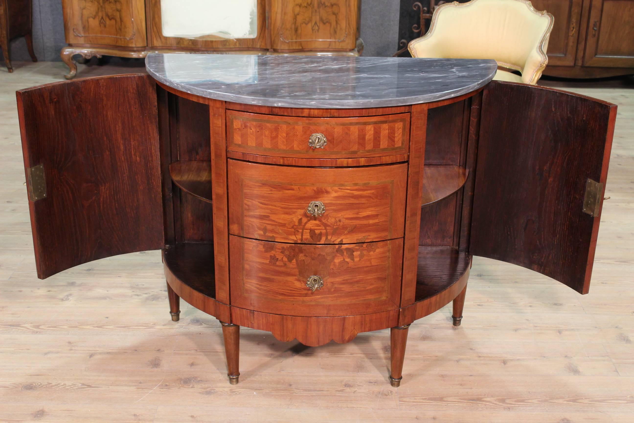 19th Century, French Inlaid Dresser with Marble Top 4