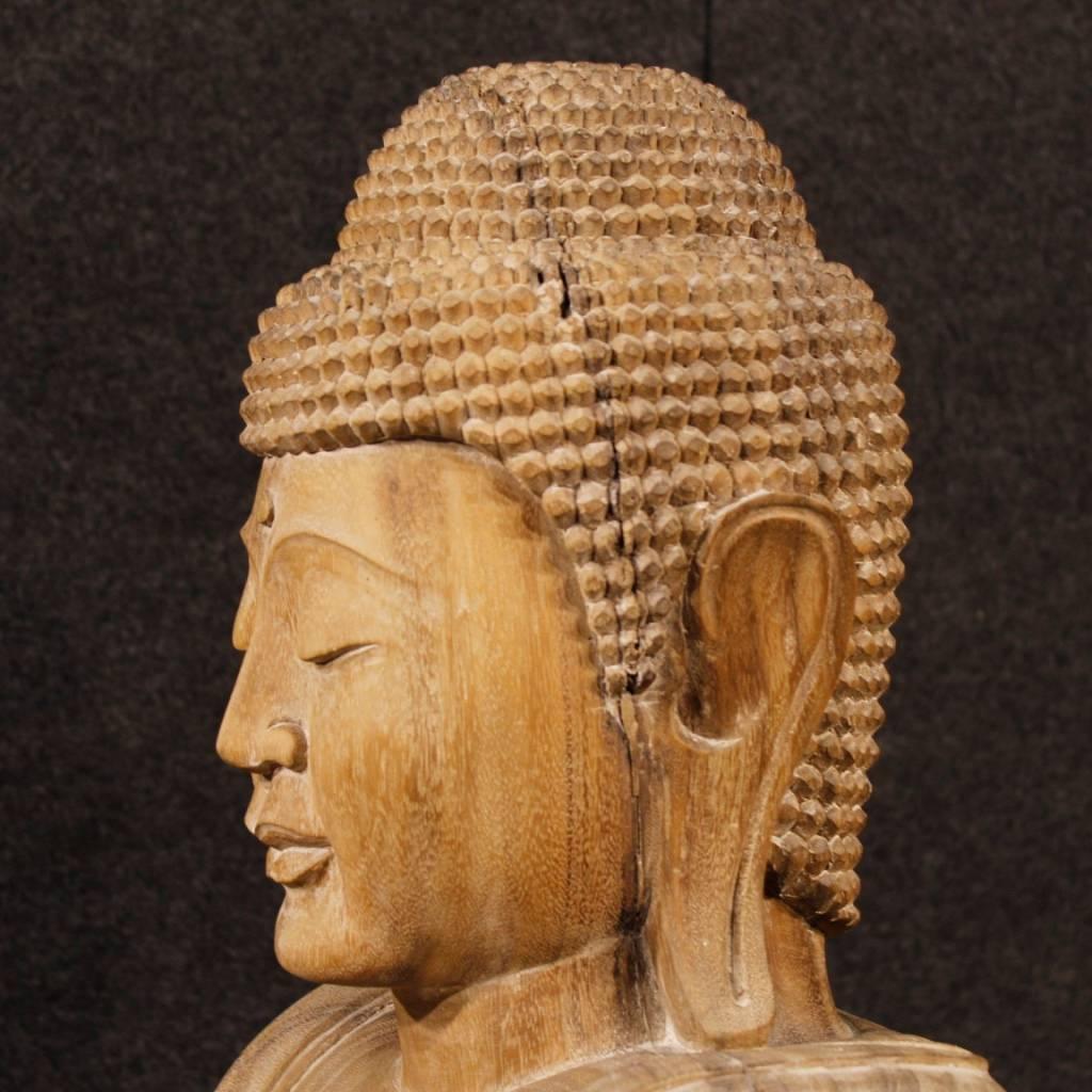 20th Century, Oriental Wooden Buddha Sculpture 5