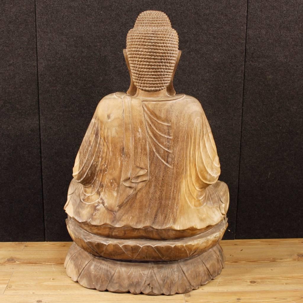 20th Century, Oriental Wooden Buddha Sculpture 1