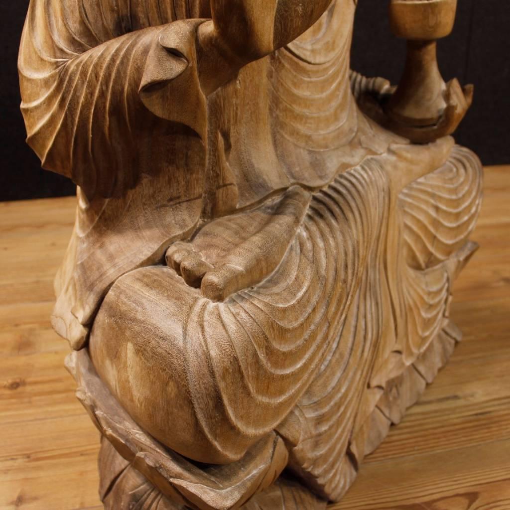 20th Century, Oriental Wooden Buddha Sculpture 3