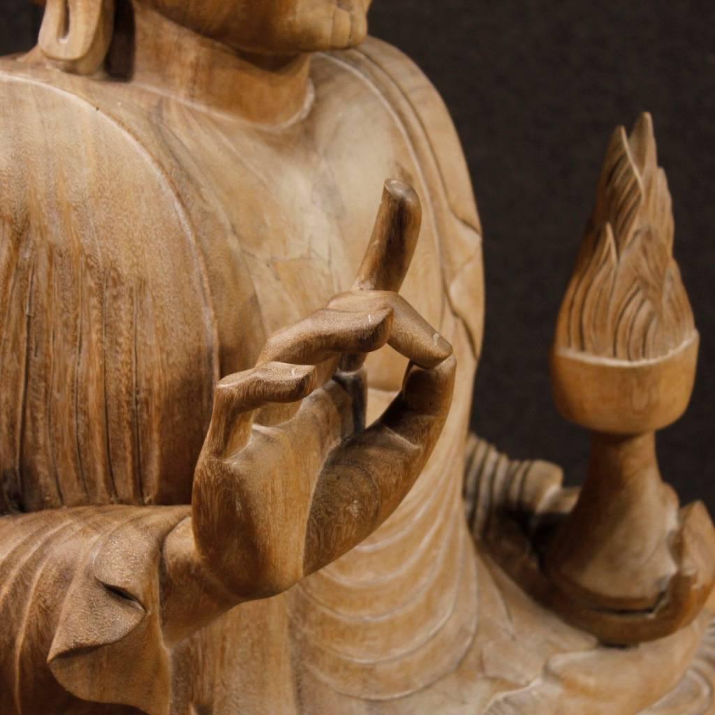 20th Century, Oriental Wooden Buddha Sculpture 2