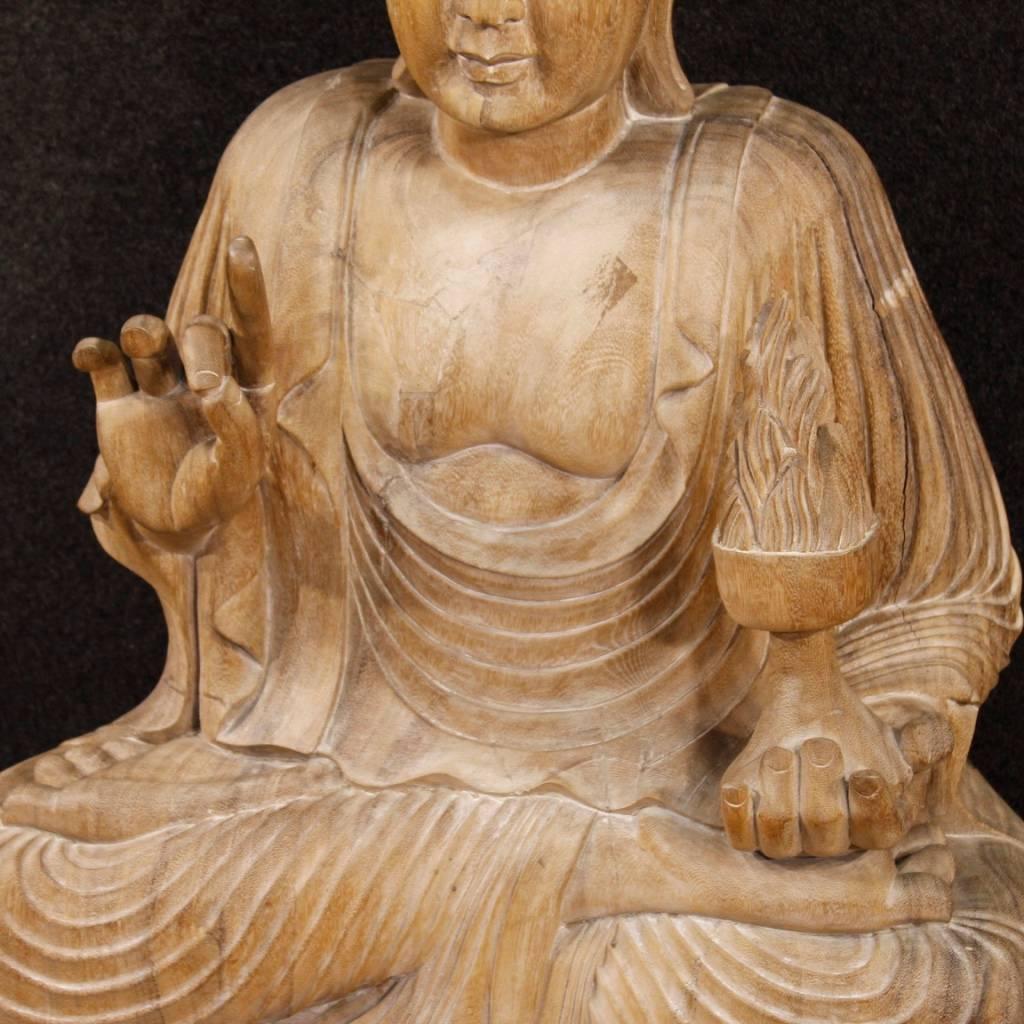 Chinese 20th Century, Oriental Wooden Buddha Sculpture