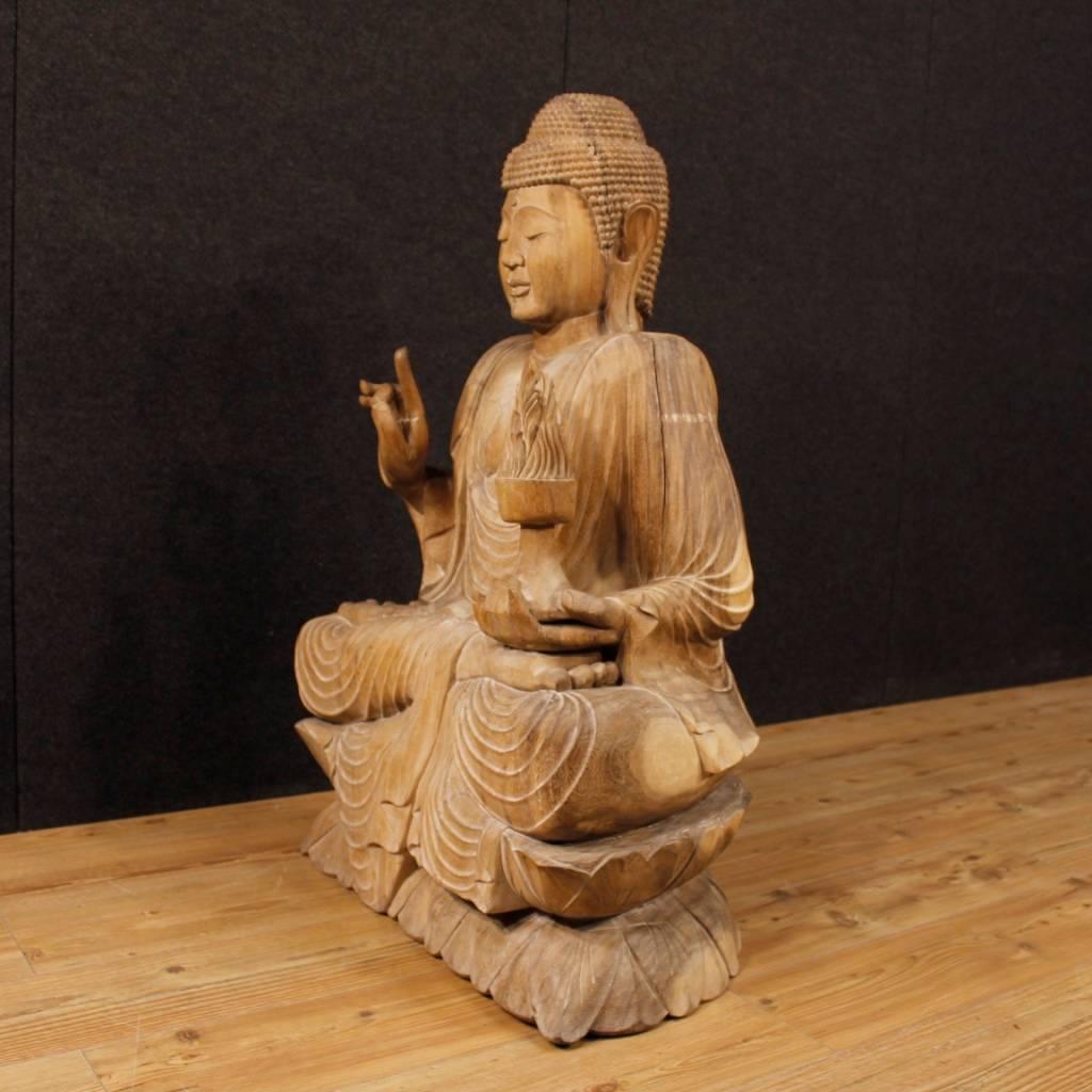 20th Century, Oriental Wooden Buddha Sculpture 6