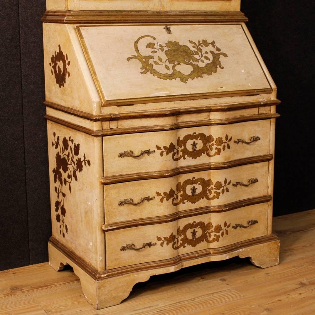 Wood 20th Century Spanish Lacquered and Gilt Trumeau