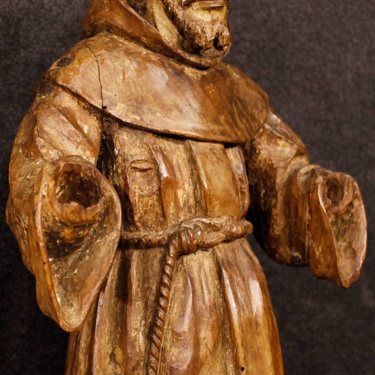 18th Century French Religious Sculpture Saint Francis For Sale at 1stDibs
