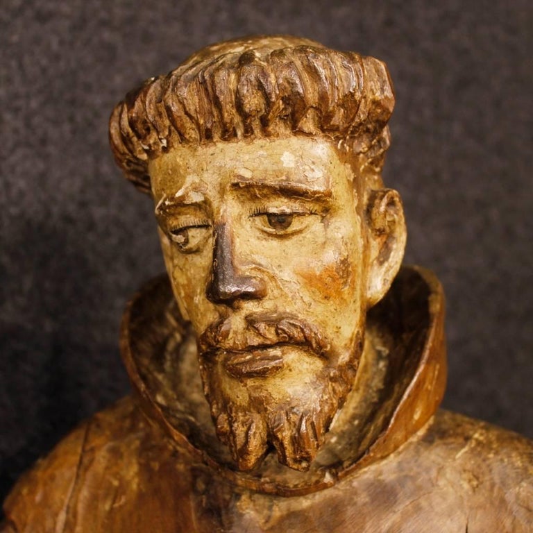 18th Century French Religious Sculpture Saint Francis For Sale at 1stDibs