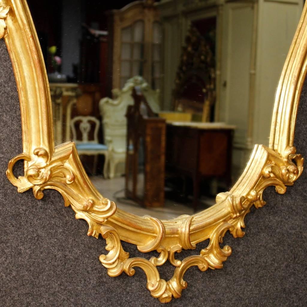 Wood 20th Century Venetian Golden Mirror