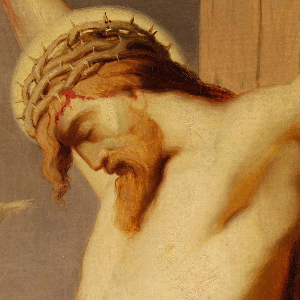 19th Century French Religious Painting Crucifixion 2