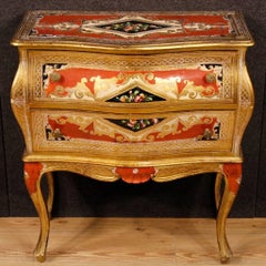 20th Century Italian Lacquered, Gilt and Painted Dresser