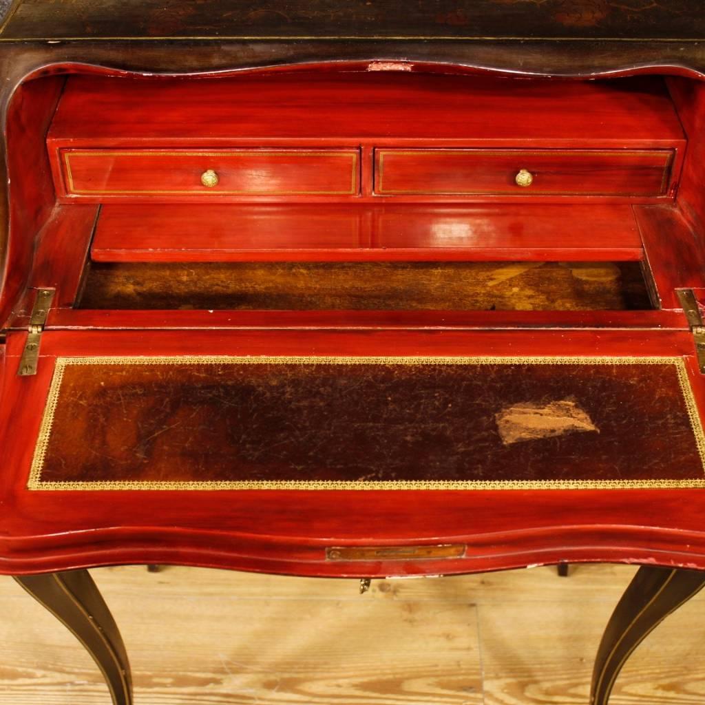 20th Century French Lacquered Chinoiserie Bureau 2