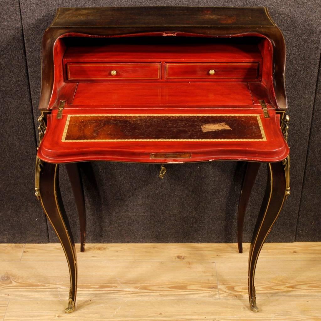 Wood 20th Century French Lacquered Chinoiserie Bureau