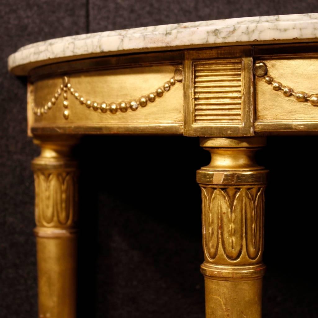 Gilt 20th Century French Console Table in Louis XVI Style