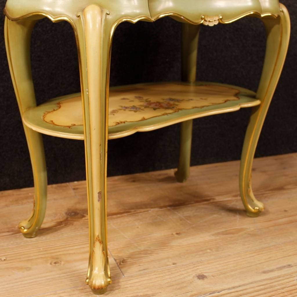 Glass 20th Century Pair of Italian Lacquered Bedside Tables
